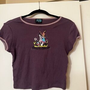 A-Lab Purple Fairy Graphic Crop Top